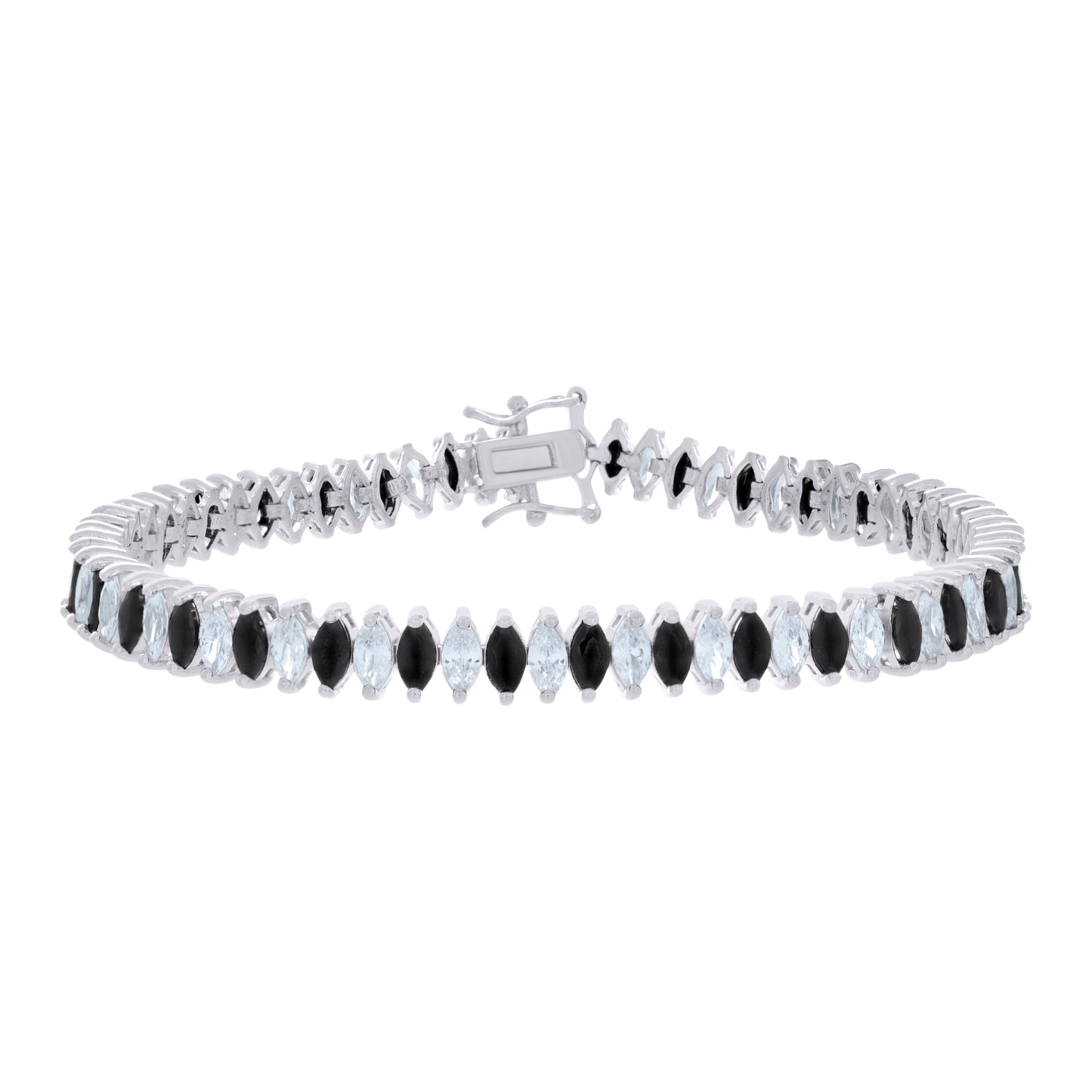 925 Sterling Silver Cz Bracelet 7 Inches