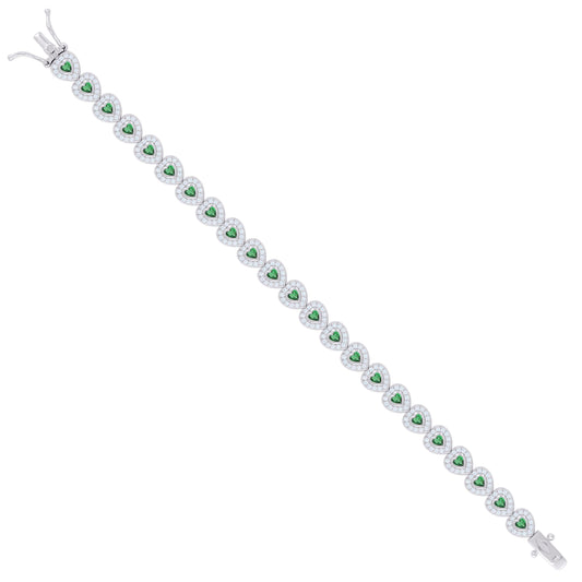 925 Sterling Silver Cz Bracelet 7 Inches