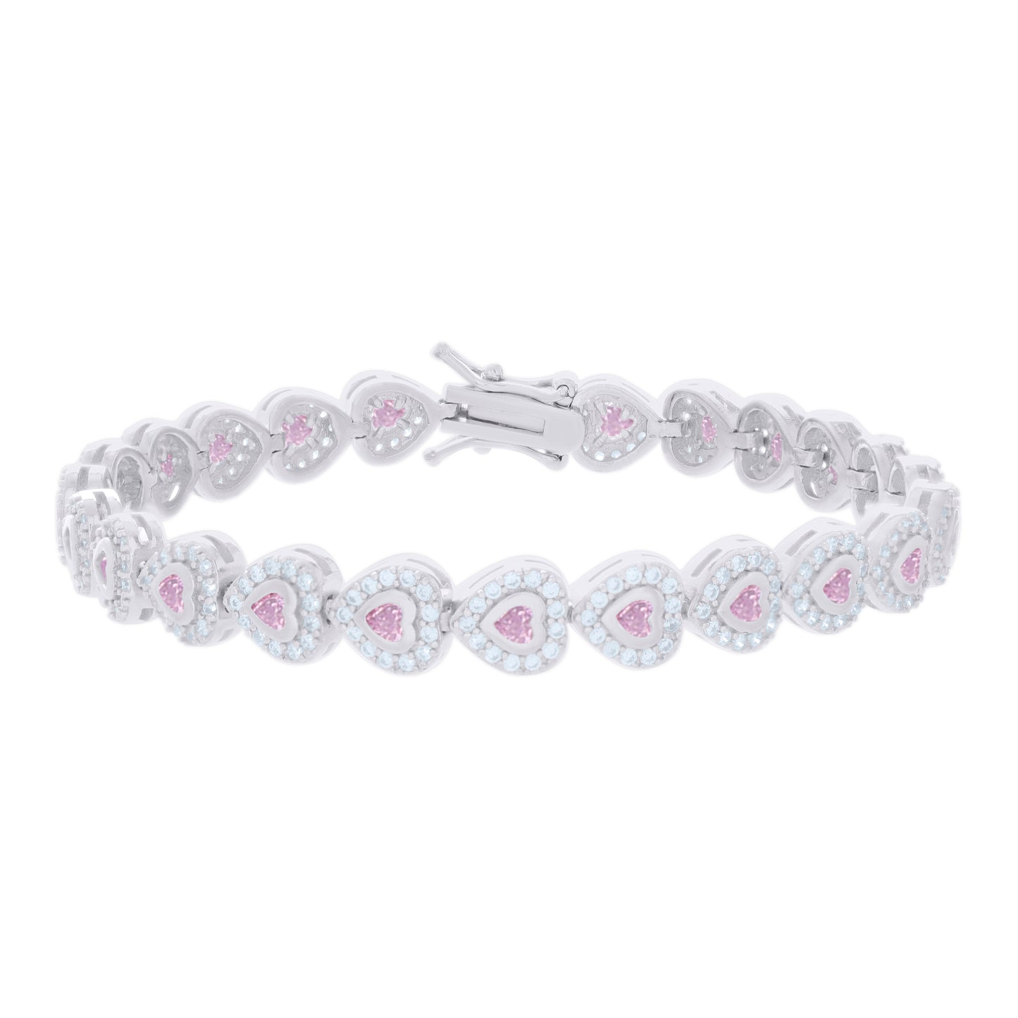 925 Sterling Silver Cz Bracelet 7 Inches