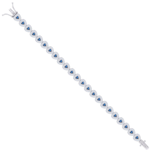 925 Sterling Silver Cz Bracelet 7 Inches