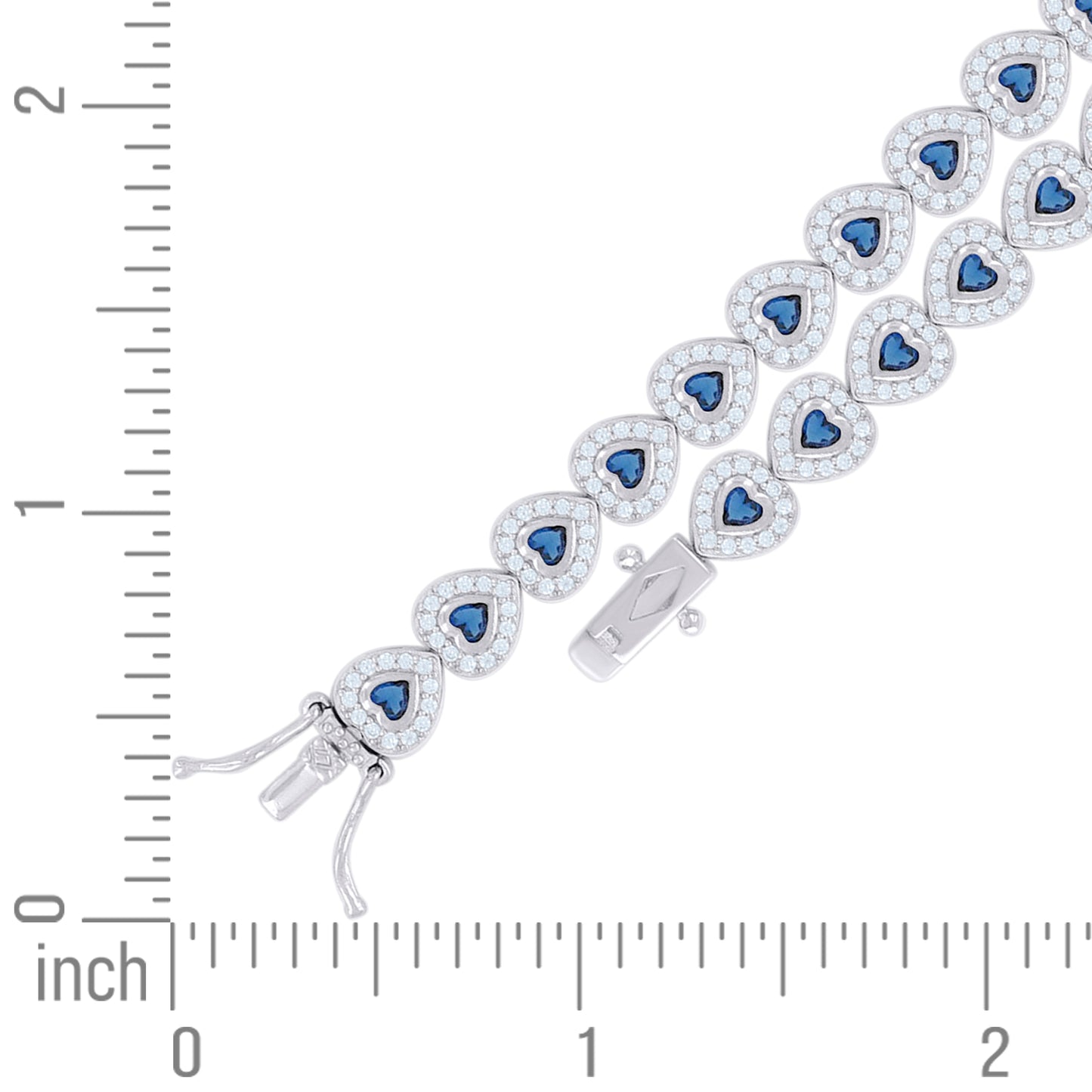 925 Sterling Silver Cz Bracelet 7 Inches