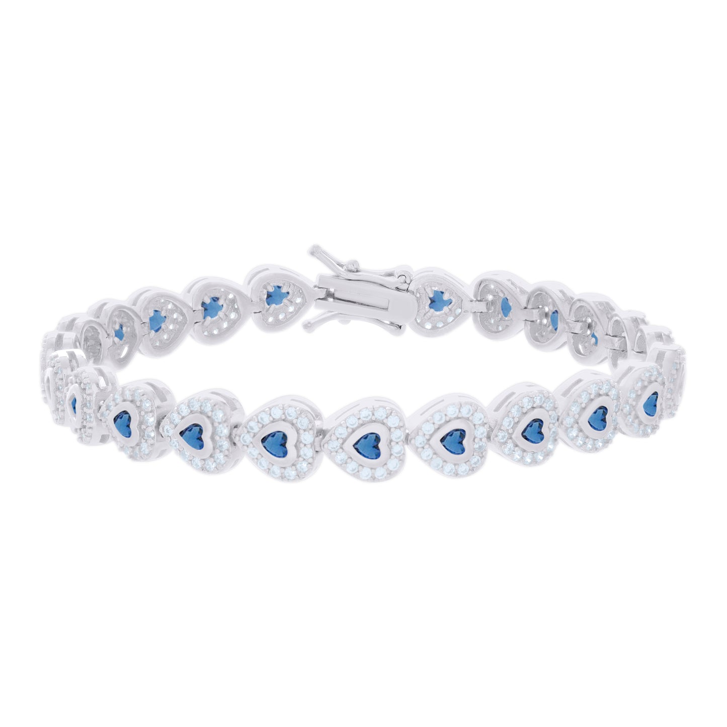 925 Sterling Silver Cz Bracelet 7 Inches