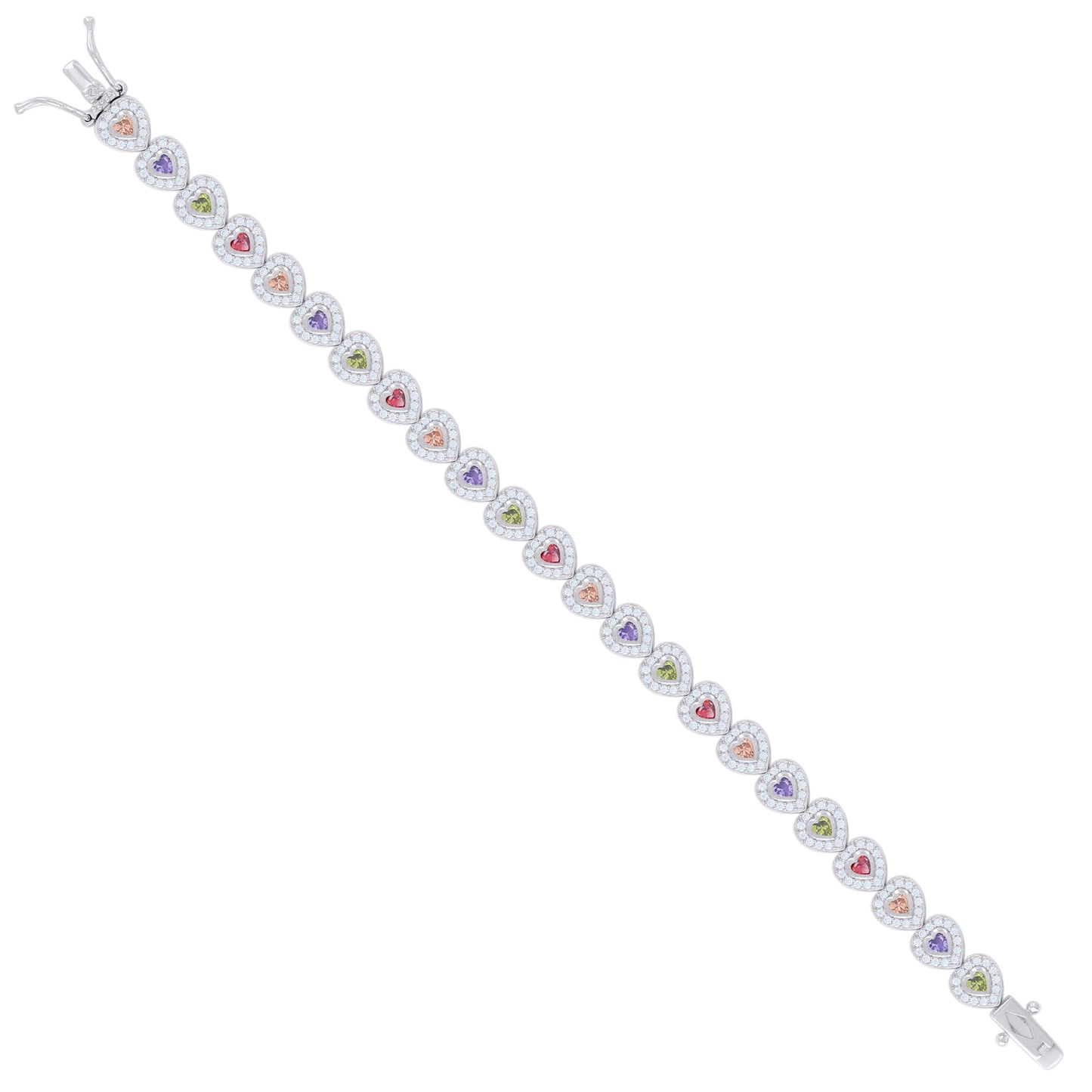 925 Sterling Silver Cz Bracelet 7 Inches