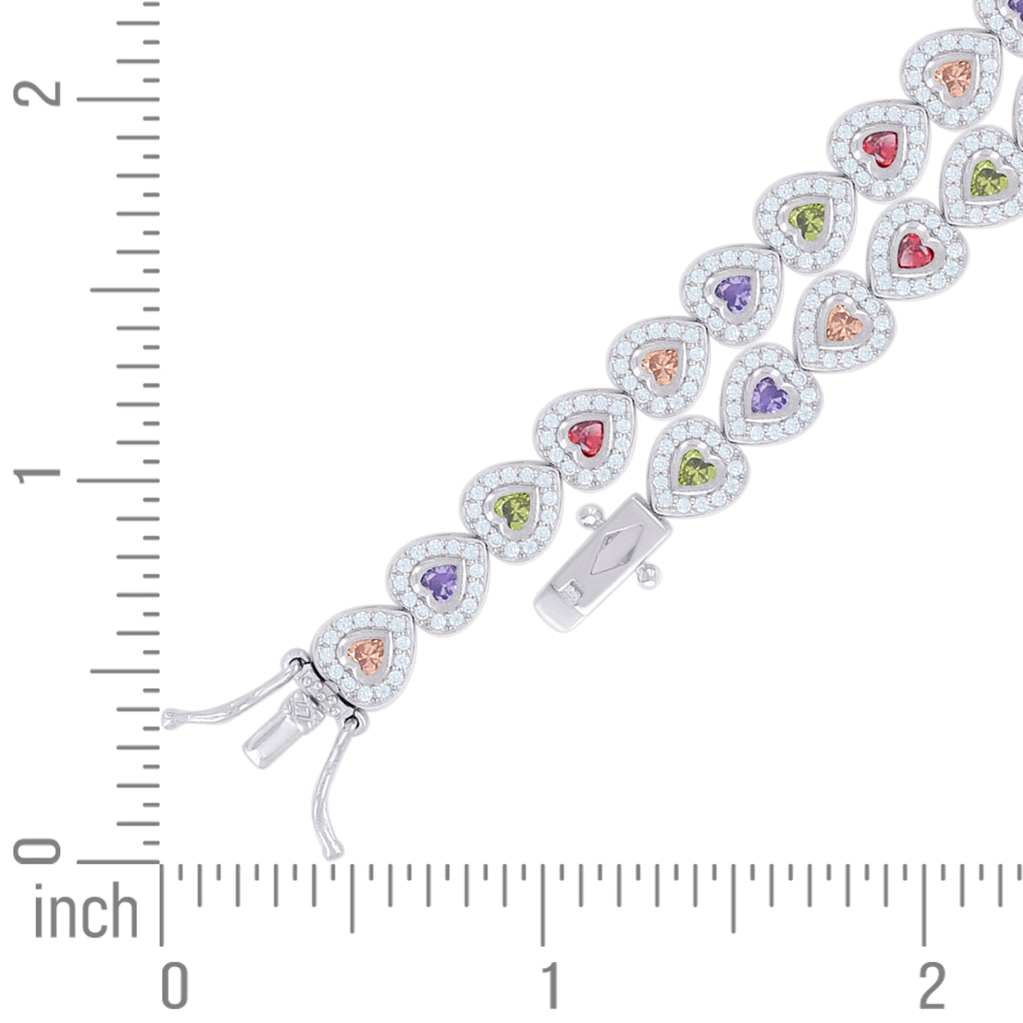 925 Sterling Silver Cz Bracelet 7 Inches