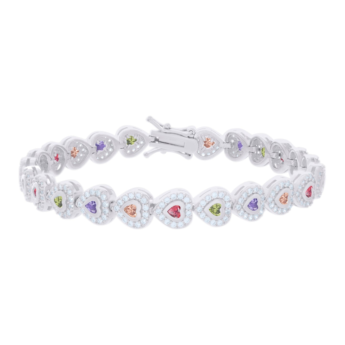 925 Sterling Silver Cz Bracelet 7 Inches