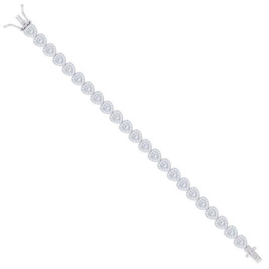925 Sterling Silver Cz Bracelet 7 Inches