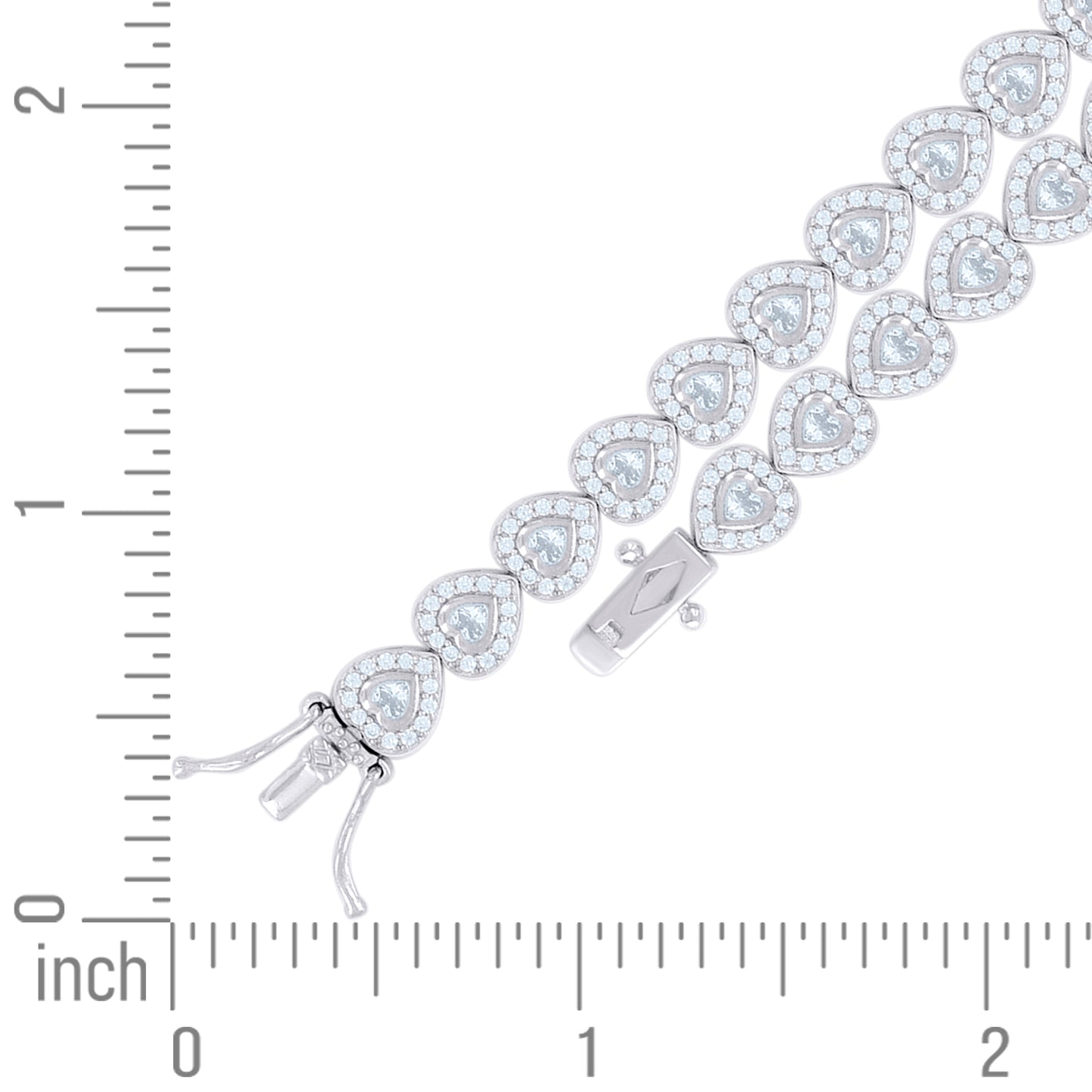 925 Sterling Silver Cz Bracelet 7 Inches