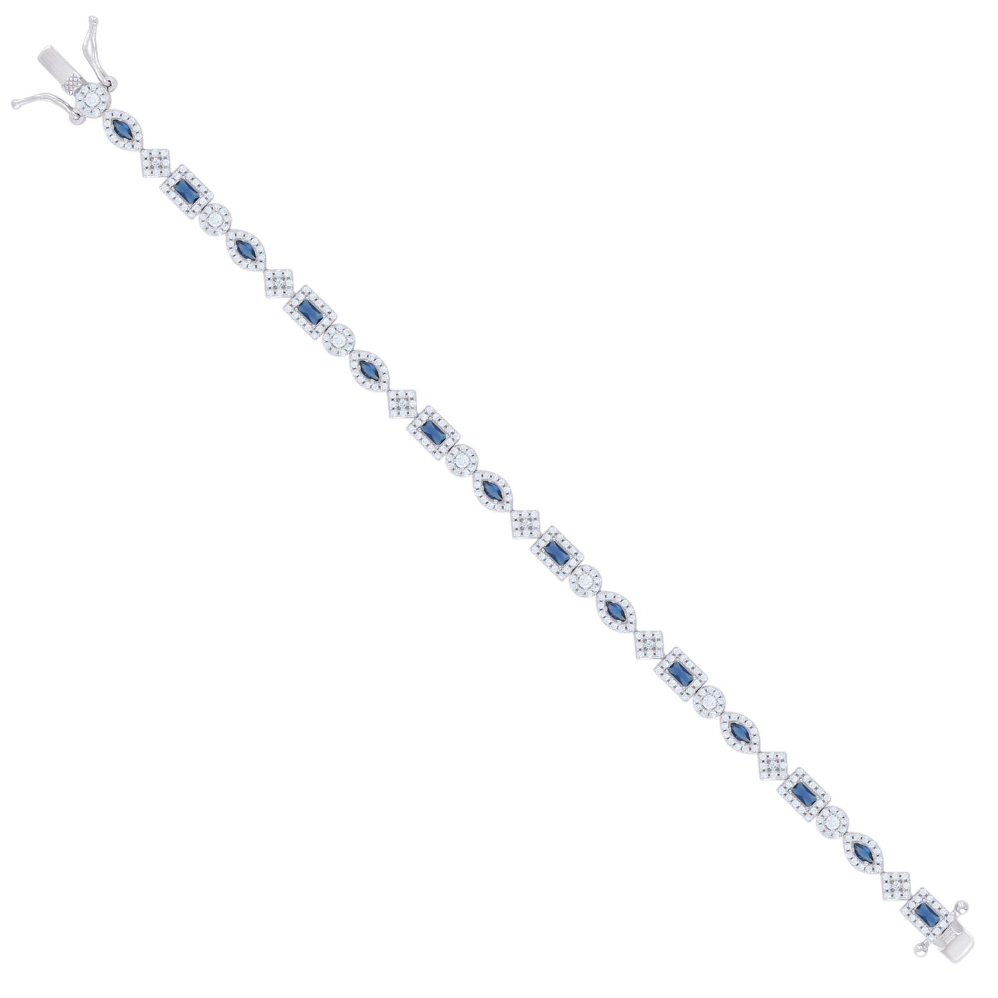 925 Sterling Silver Cz Bracelet 7 Inches