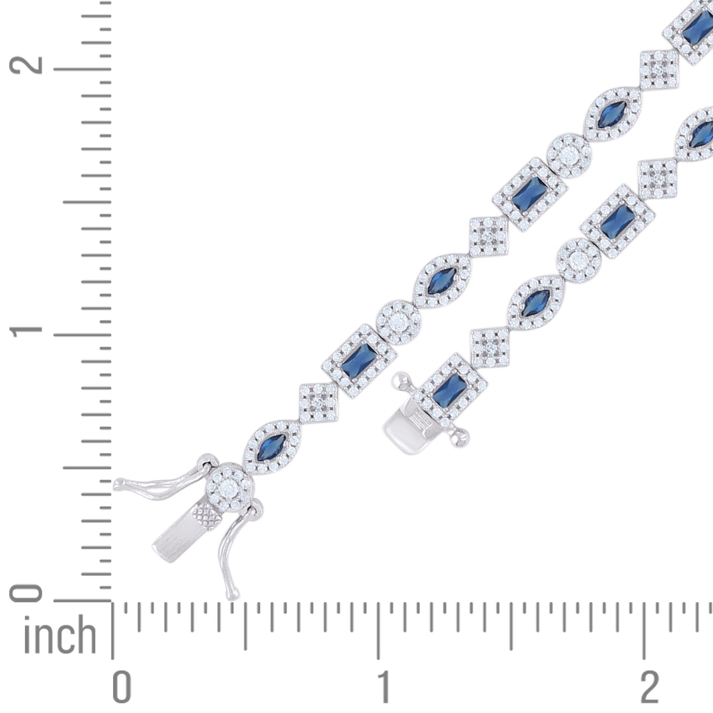 925 Sterling Silver Cz Bracelet 7 Inches