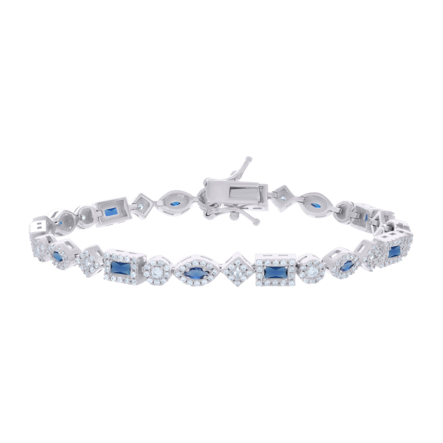 925 Sterling Silver Cz Bracelet 7 Inches