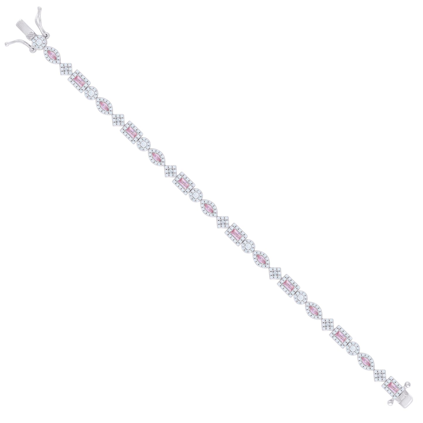 925 Sterling Silver Cz Bracelet 7 Inches