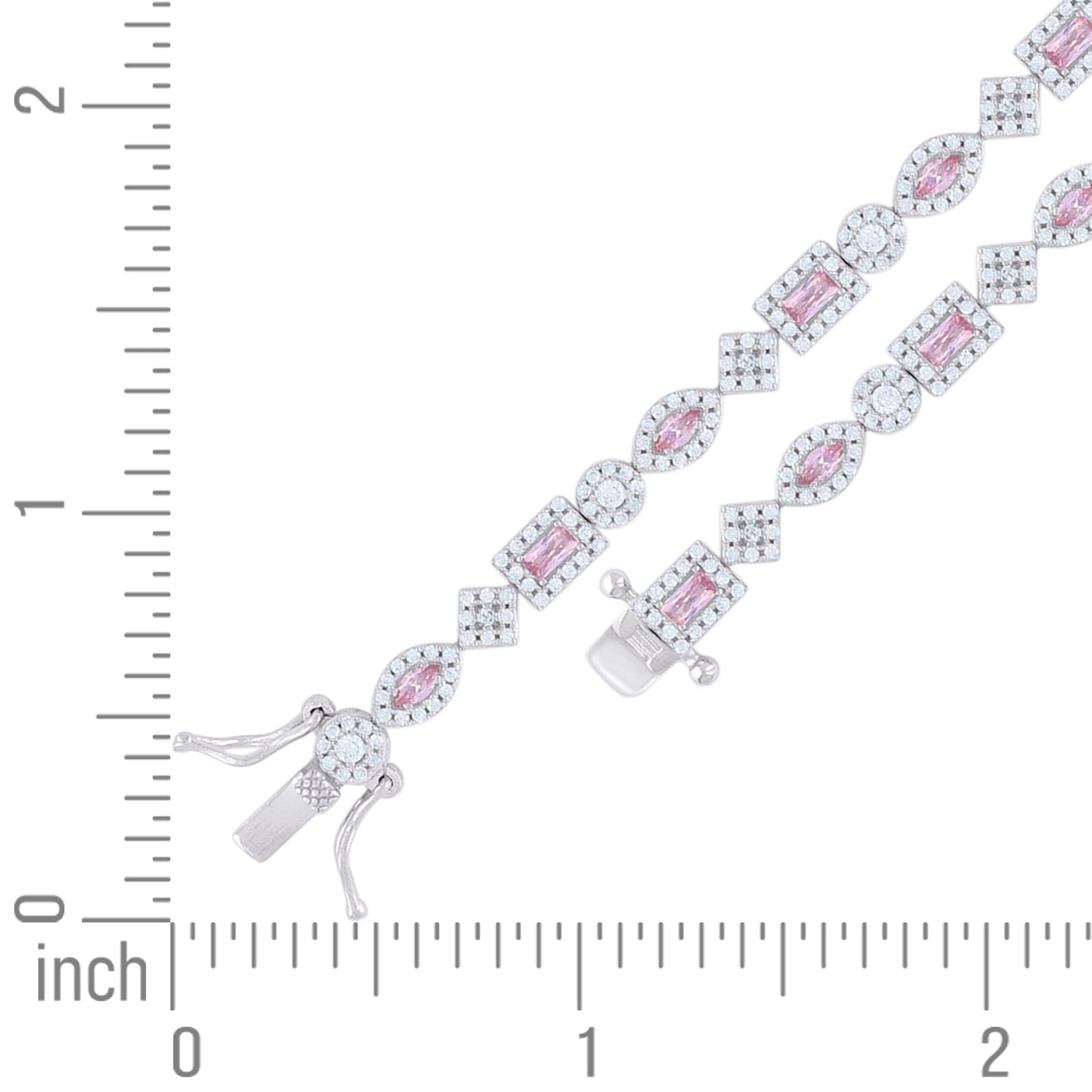 925 Sterling Silver Cz Bracelet 7 Inches