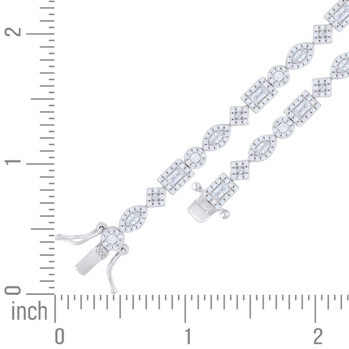 925 Sterling Silver Cz Bracelet 7 Inches