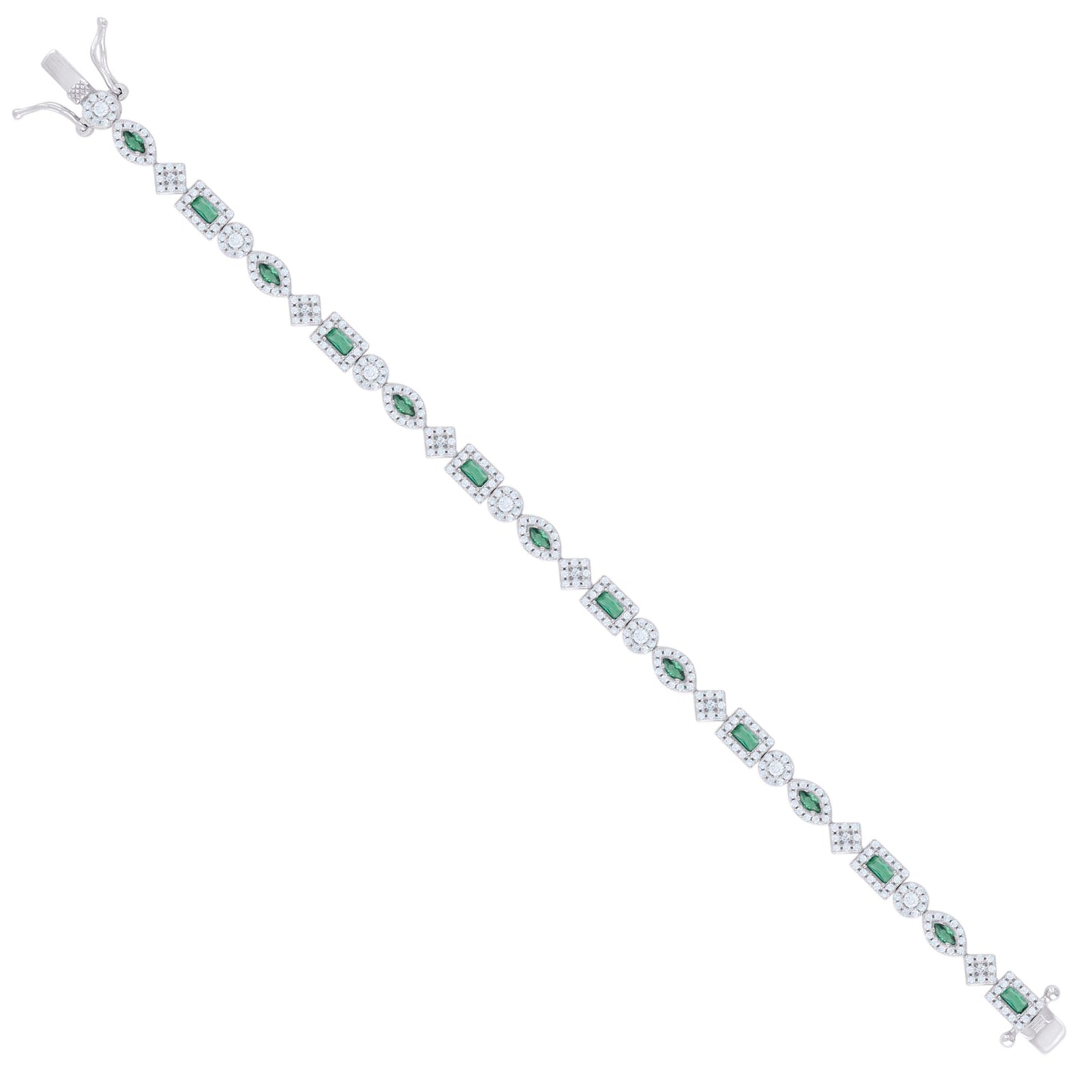 925 Sterling Silver Cz Bracelet 7 Inches