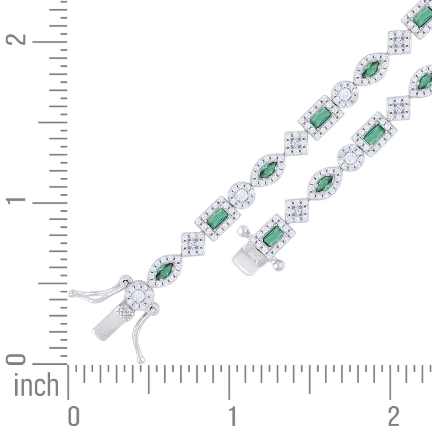 925 Sterling Silver Cz Bracelet 7 Inches