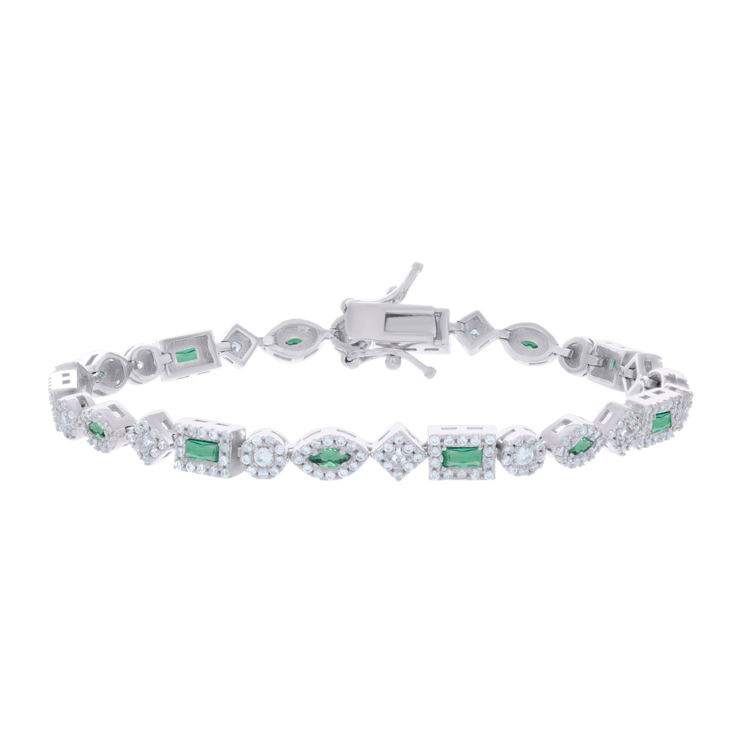 925 Sterling Silver Cz Bracelet 7 Inches