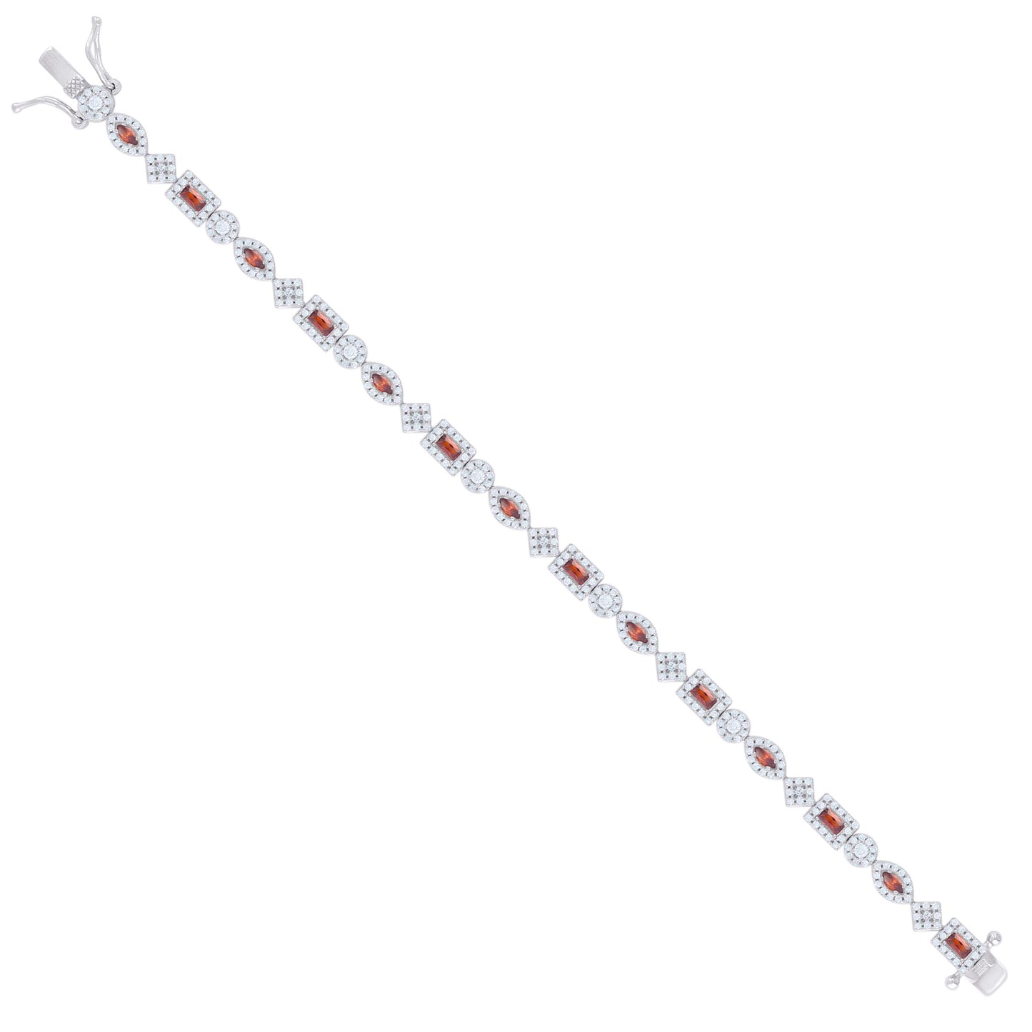 925 Sterling Silver Cz Bracelet 7.25 Inches