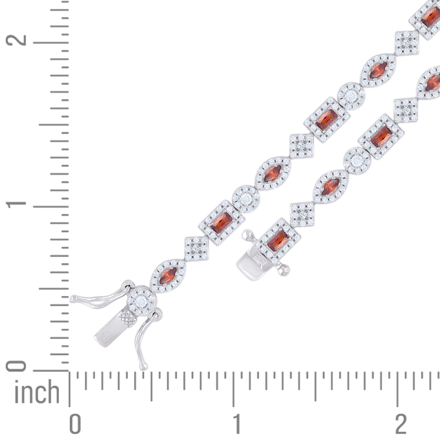 925 Sterling Silver Cz Bracelet 7.25 Inches