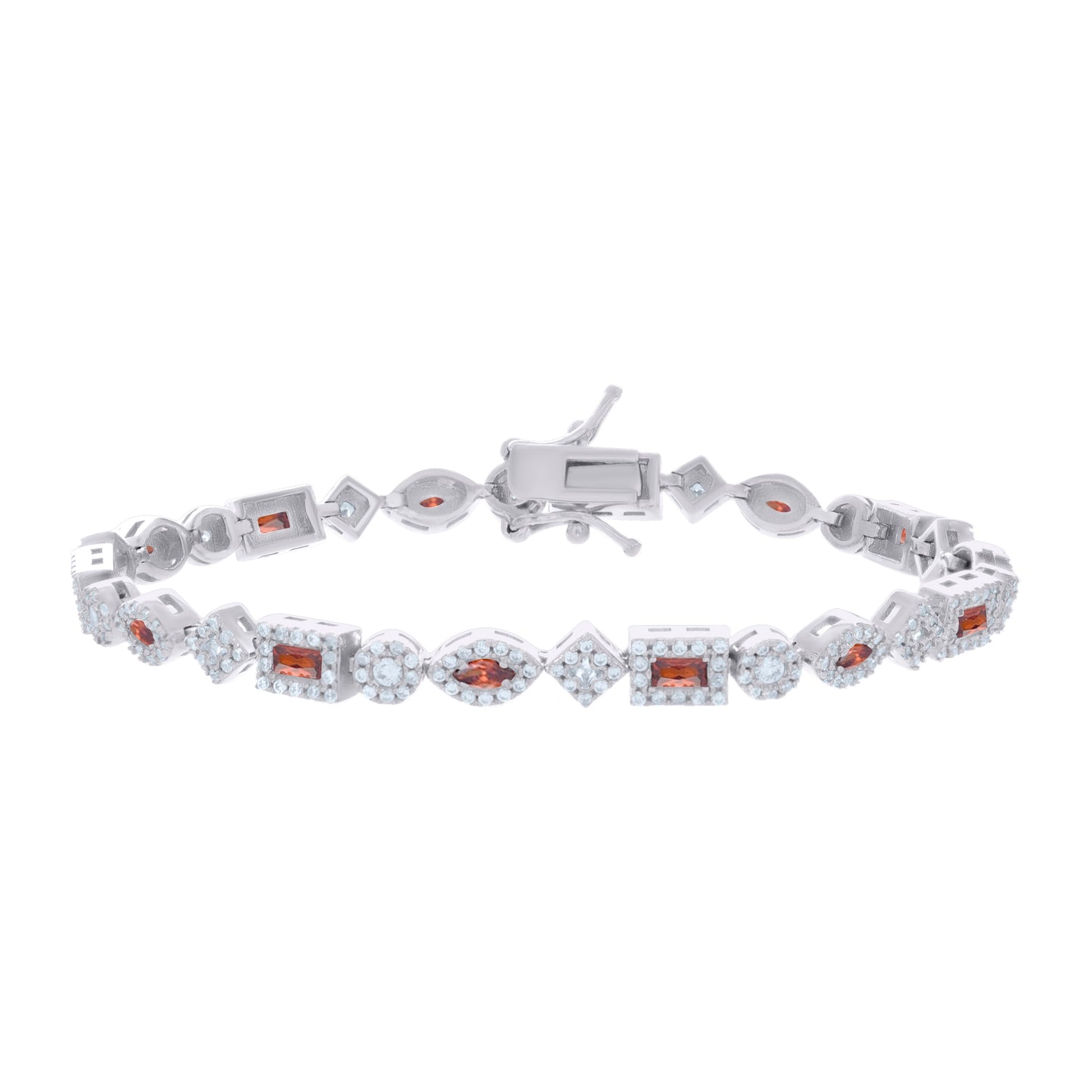 925 Sterling Silver Cz Bracelet 7.25 Inches