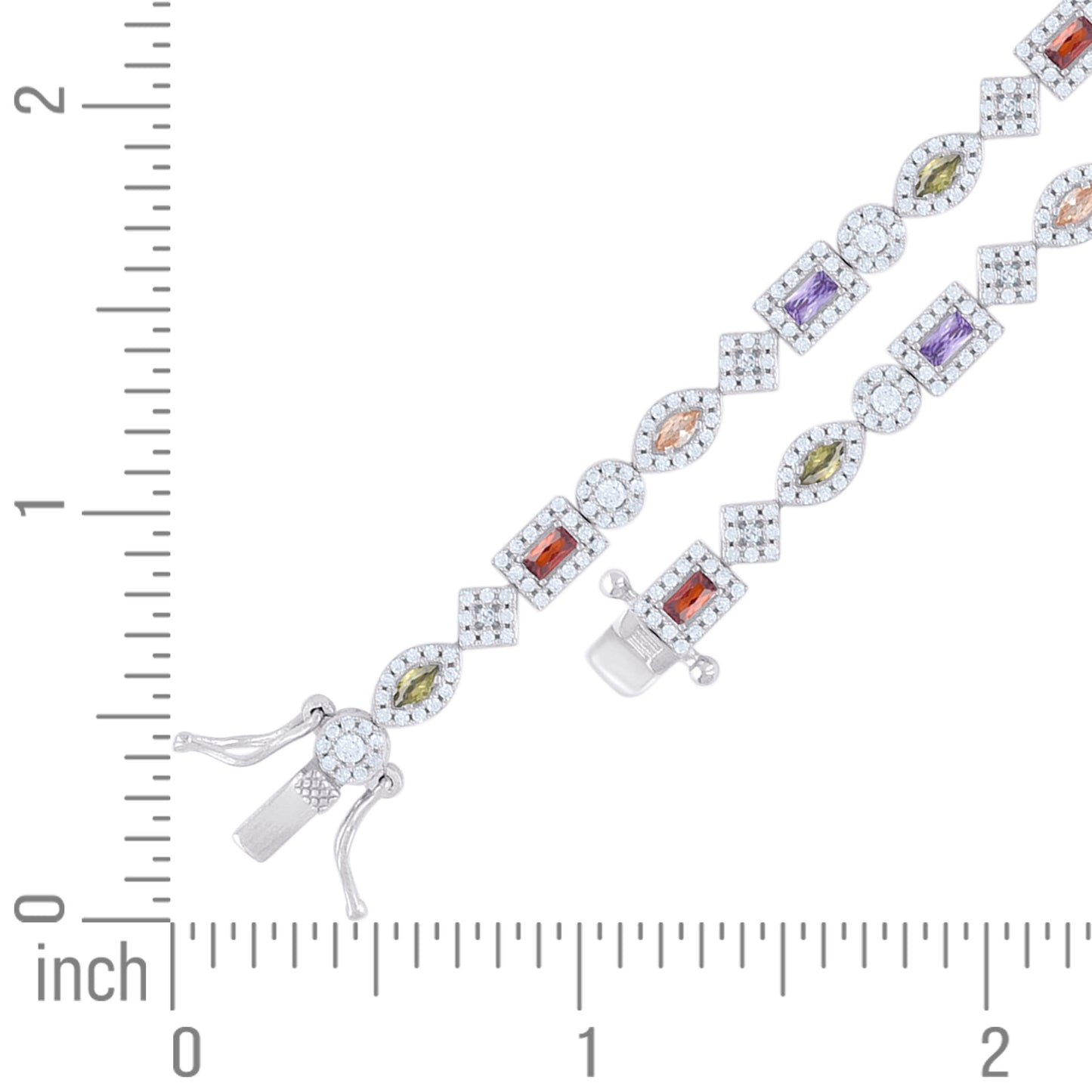 925 Sterling Silver Cz Bracelet 7.25 Inches