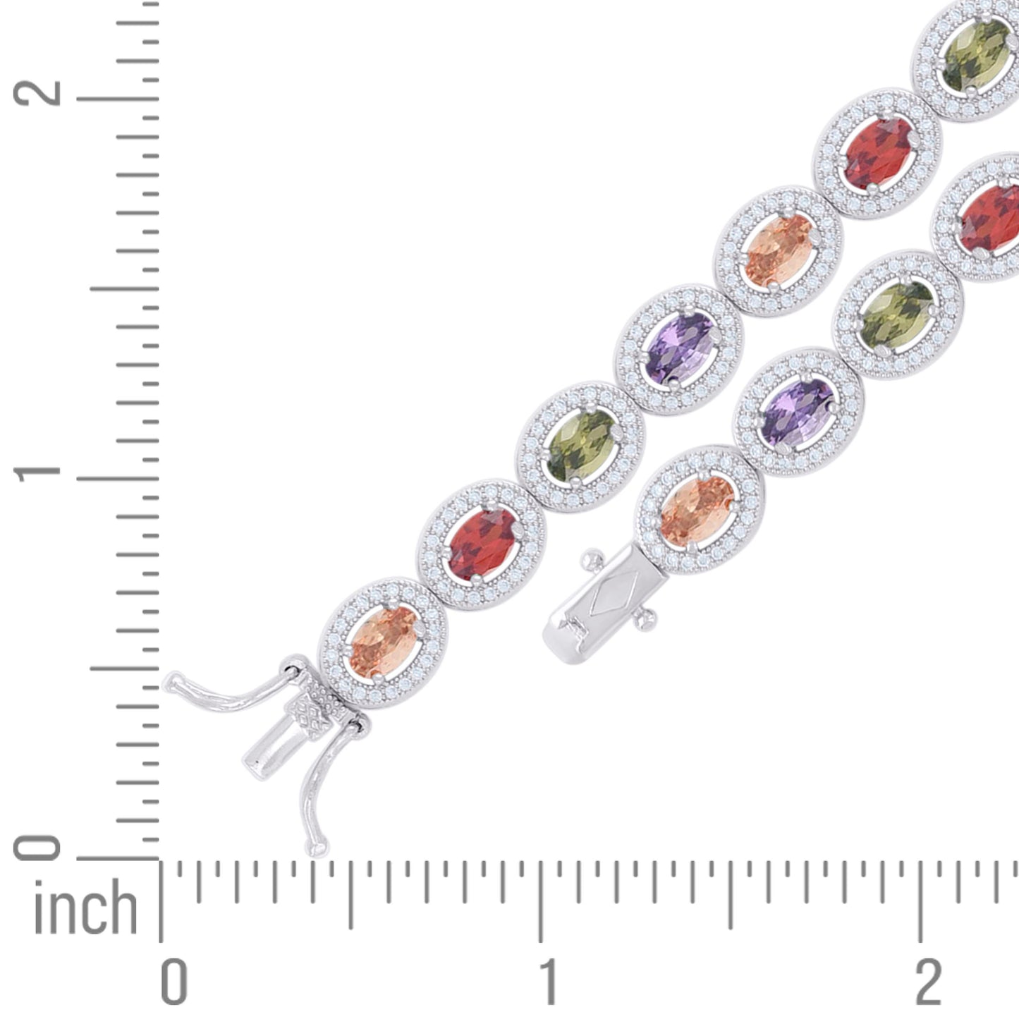 925 Sterling Silver Cz Bracelet 7 Inches