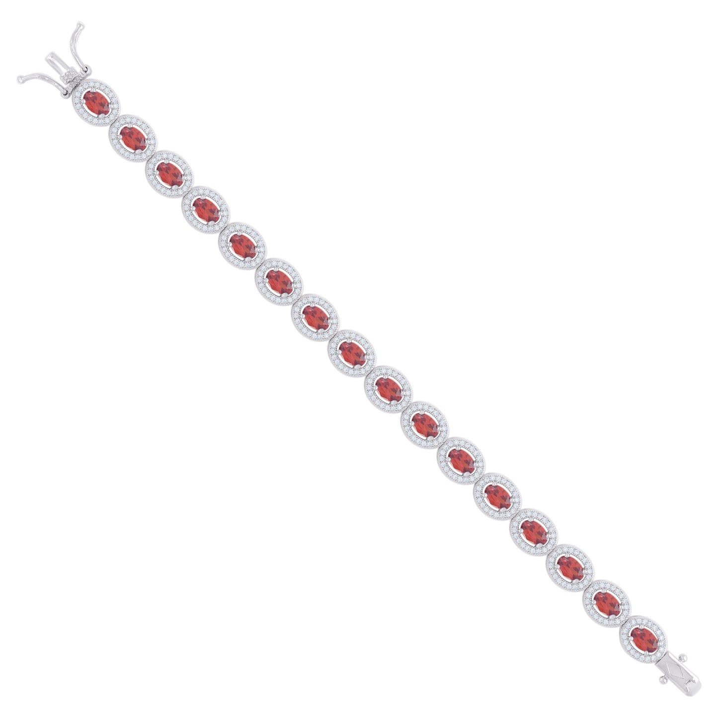 925 Sterling Silver Cz Bracelet 7 Inches