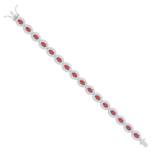 925 Sterling Silver Cz Bracelet 7 Inches