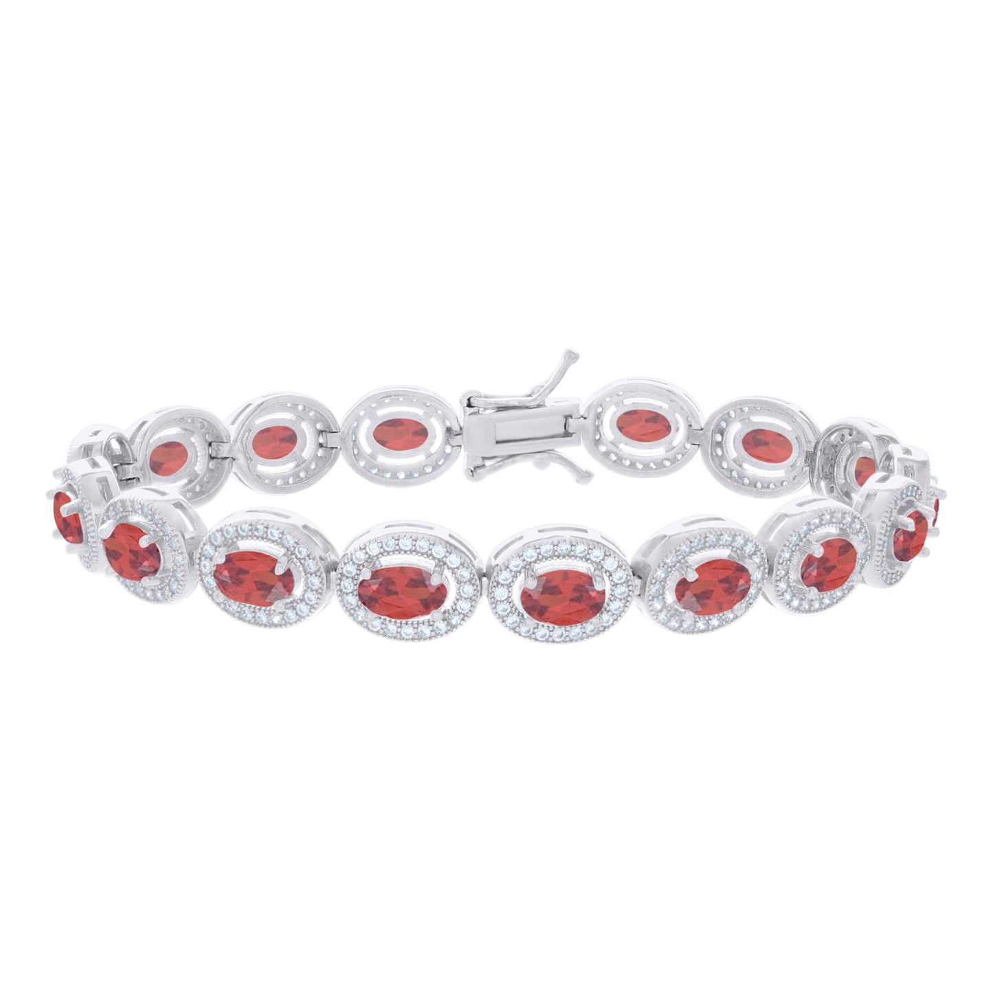 925 Sterling Silver Cz Bracelet 7 Inches