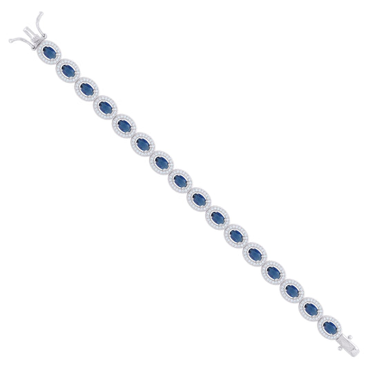 925 Sterling Silver Cz Bracelet 7 Inches