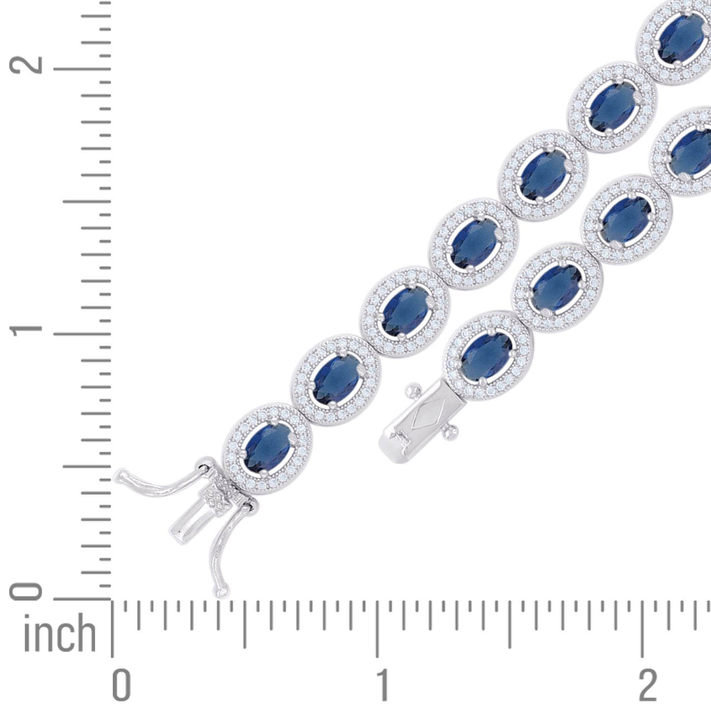 925 Sterling Silver Cz Bracelet 7 Inches
