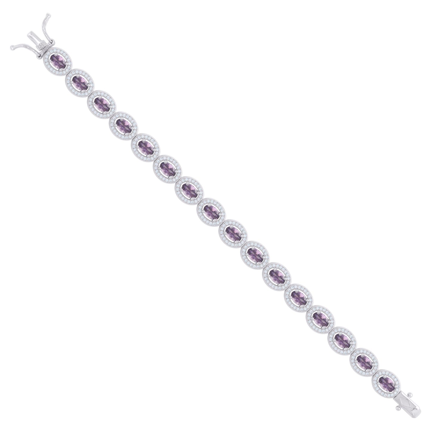 925 Sterling Silver Cz Bracelet 7 Inches