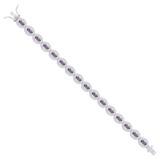 925 Sterling Silver Cz Bracelet 7 Inches