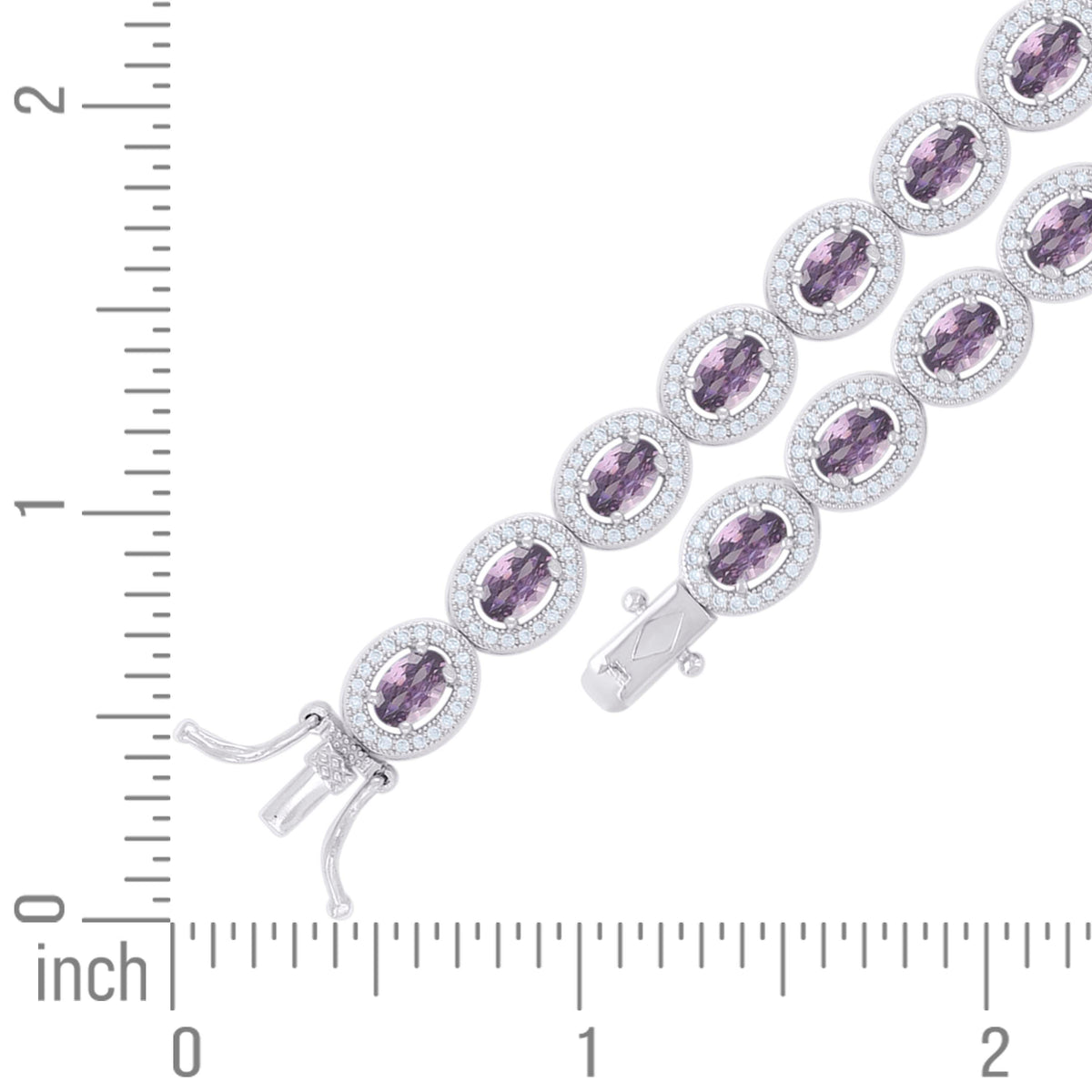 925 Sterling Silver Cz Bracelet 7 Inches