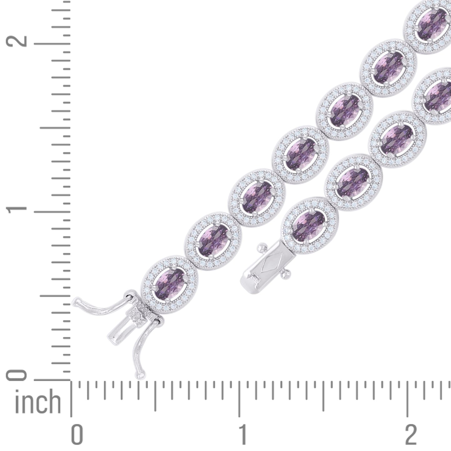 925 Sterling Silver Cz Bracelet 7 Inches