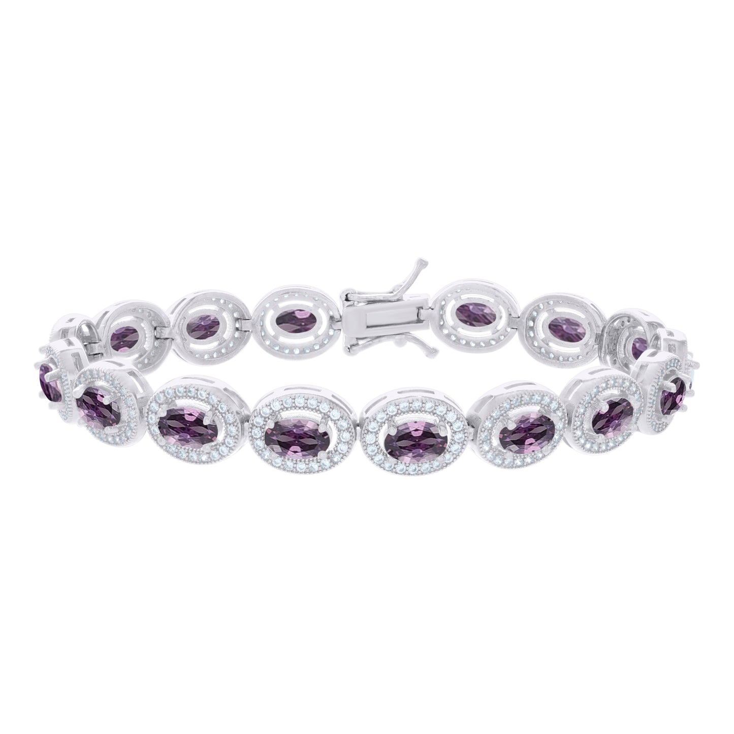 925 Sterling Silver Cz Bracelet 7 Inches