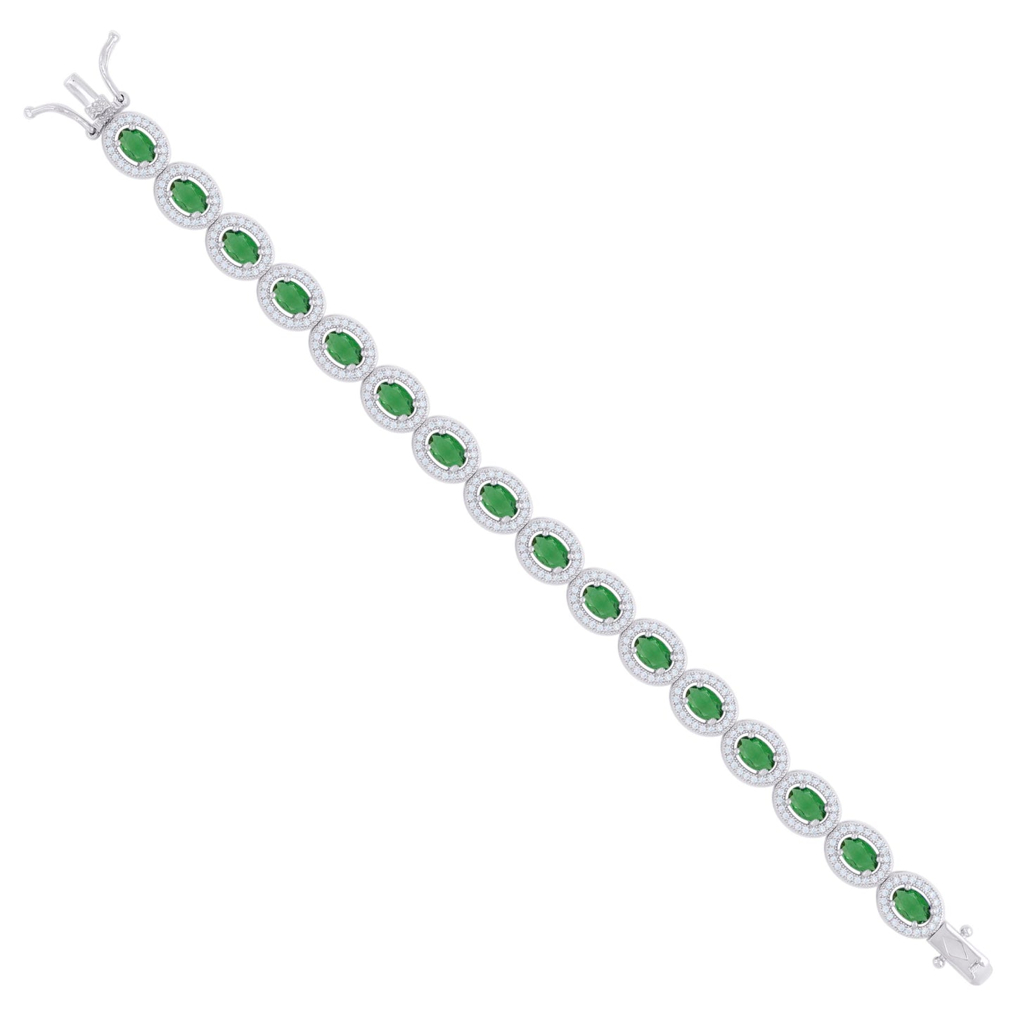 925 Sterling Silver Cz Bracelet 7 Inches