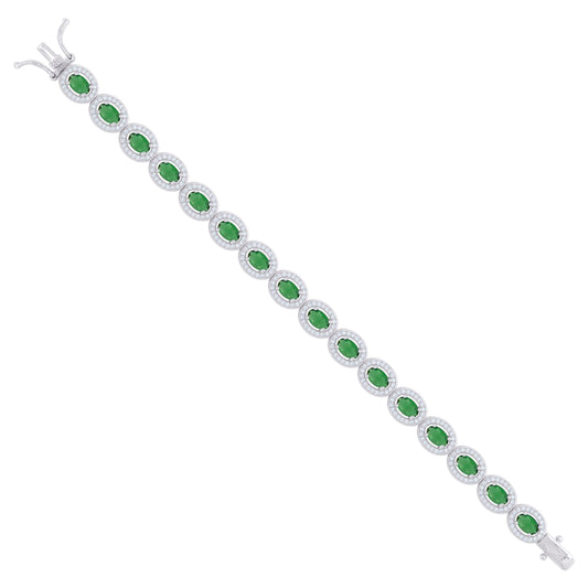 925 Sterling Silver Cz Bracelet 7 Inches