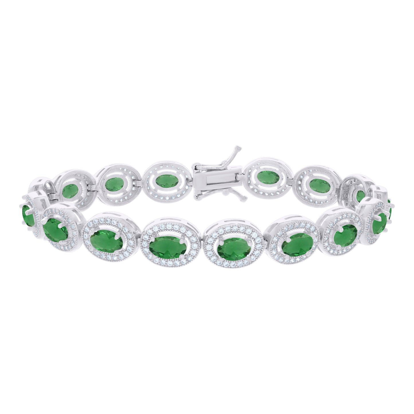 925 Sterling Silver Cz Bracelet 7 Inches
