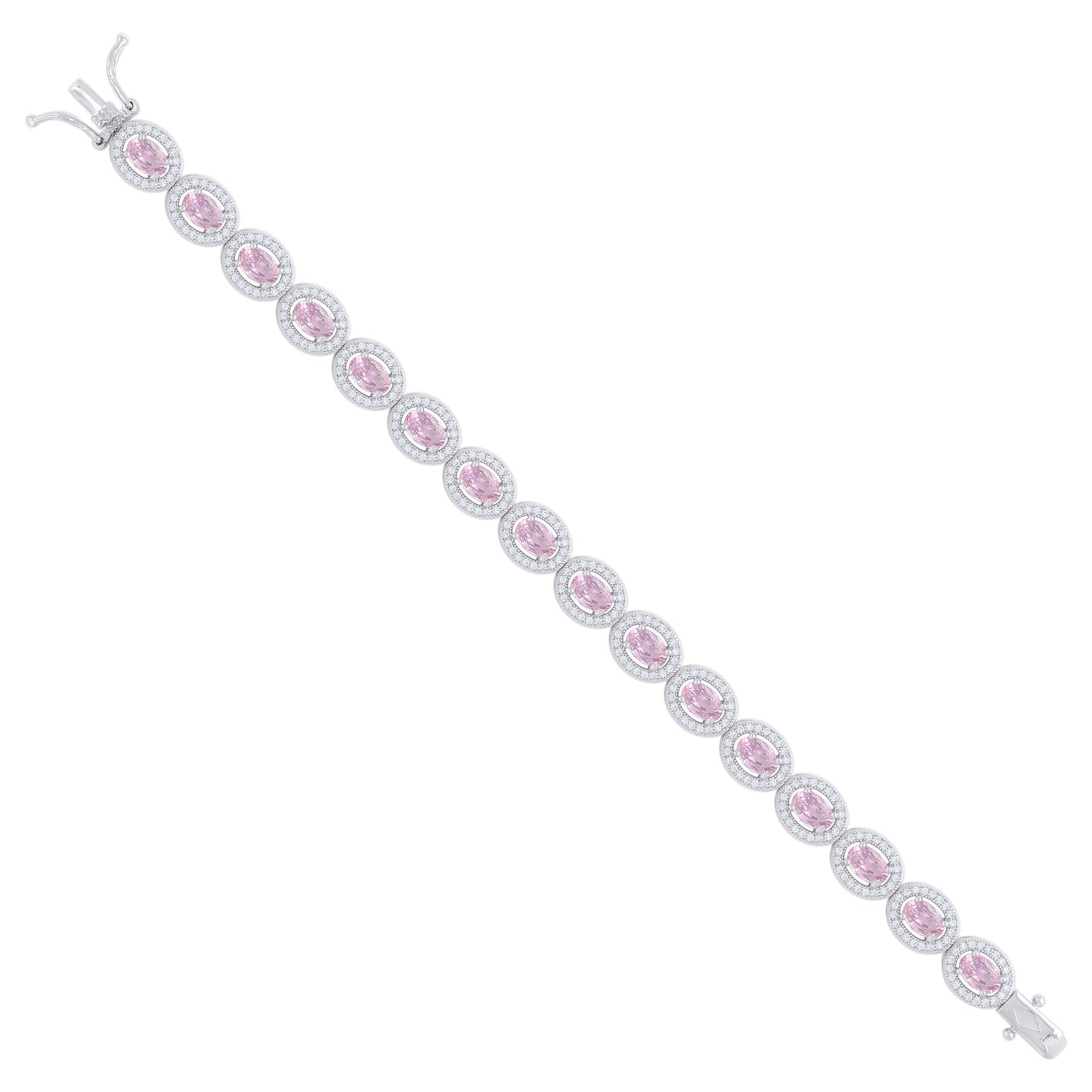 925 Sterling Silver Cz Bracelet 7 Inches