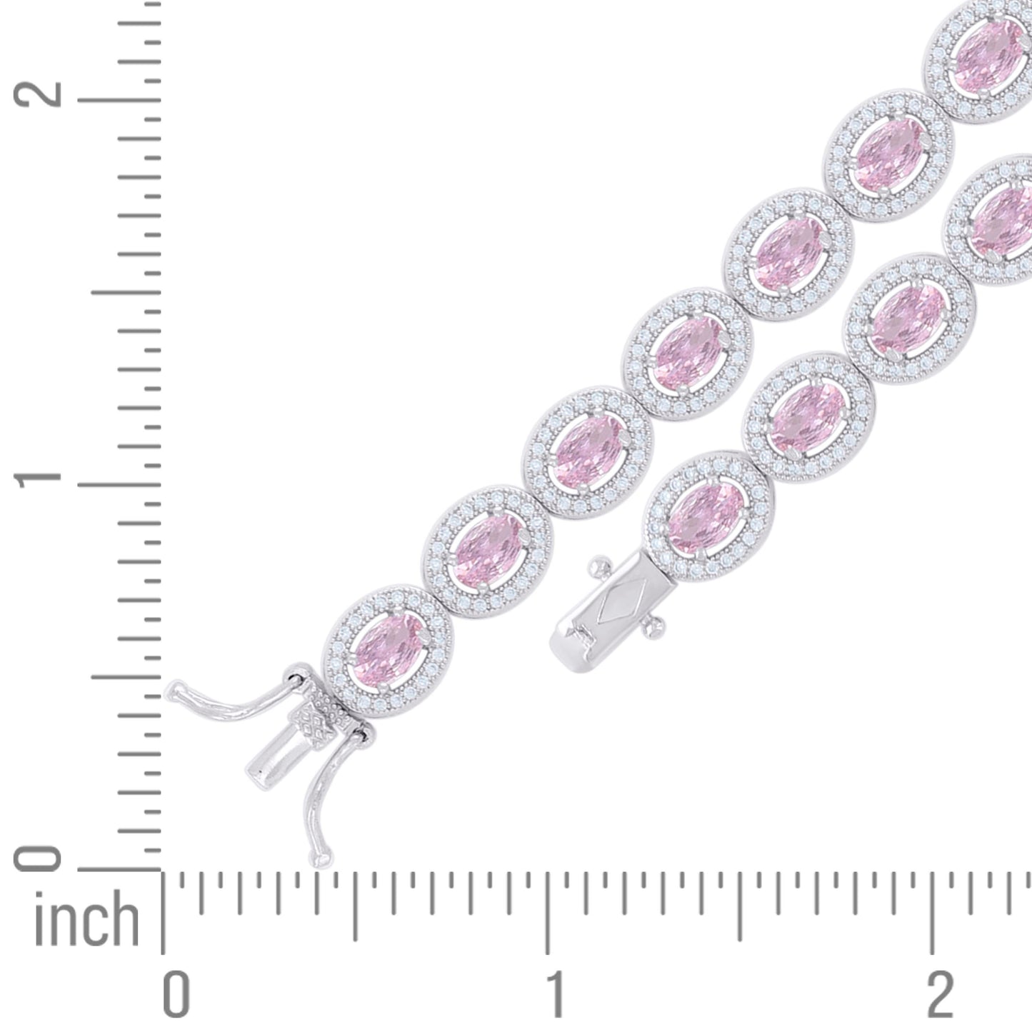 925 Sterling Silver Cz Bracelet 7 Inches