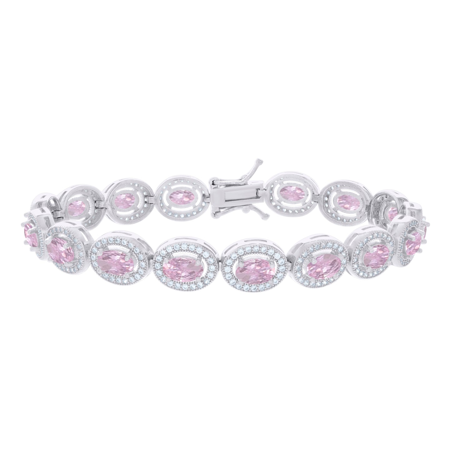 925 Sterling Silver Cz Bracelet 7 Inches