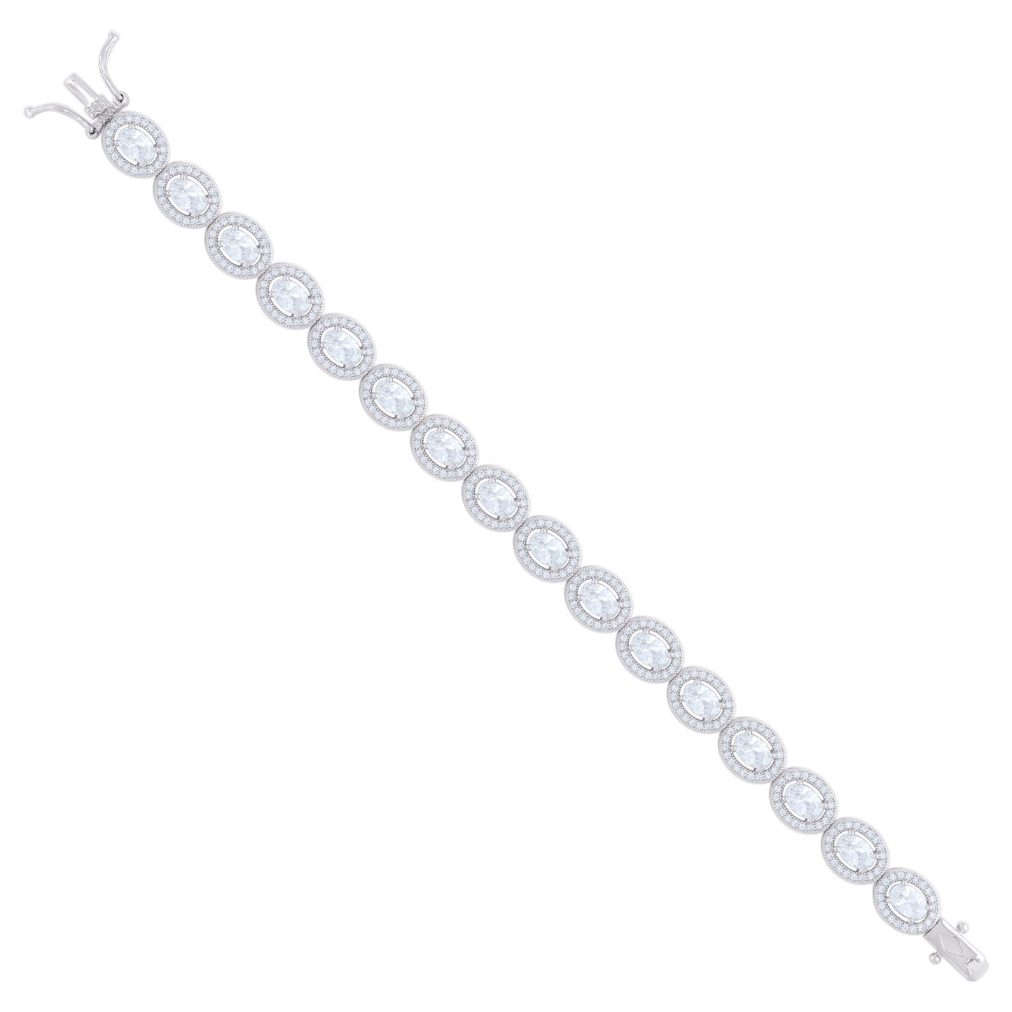 925 Sterling Silver Cz Bracelet 7 Inches