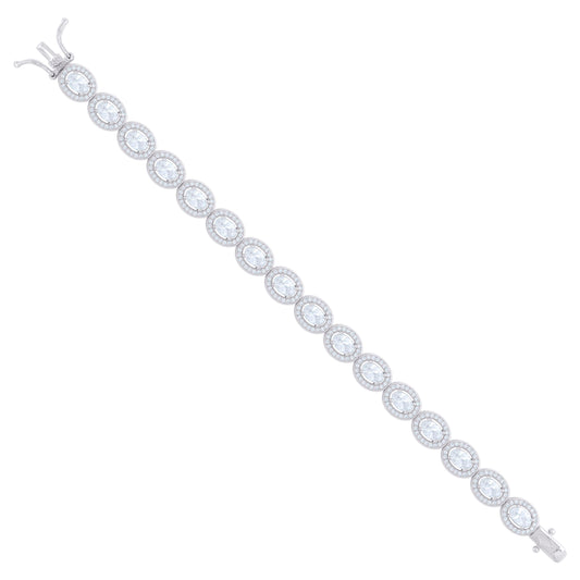 925 Sterling Silver Cz Bracelet 7 Inches
