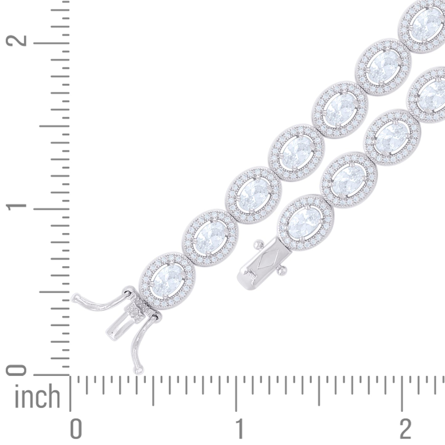 925 Sterling Silver Cz Bracelet 7 Inches