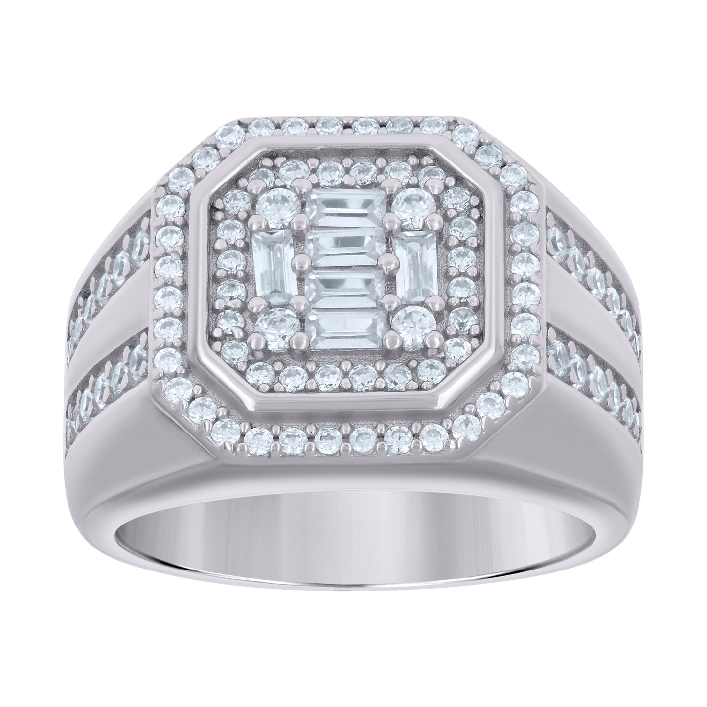 925 Sterling Silver Cz Ring S7