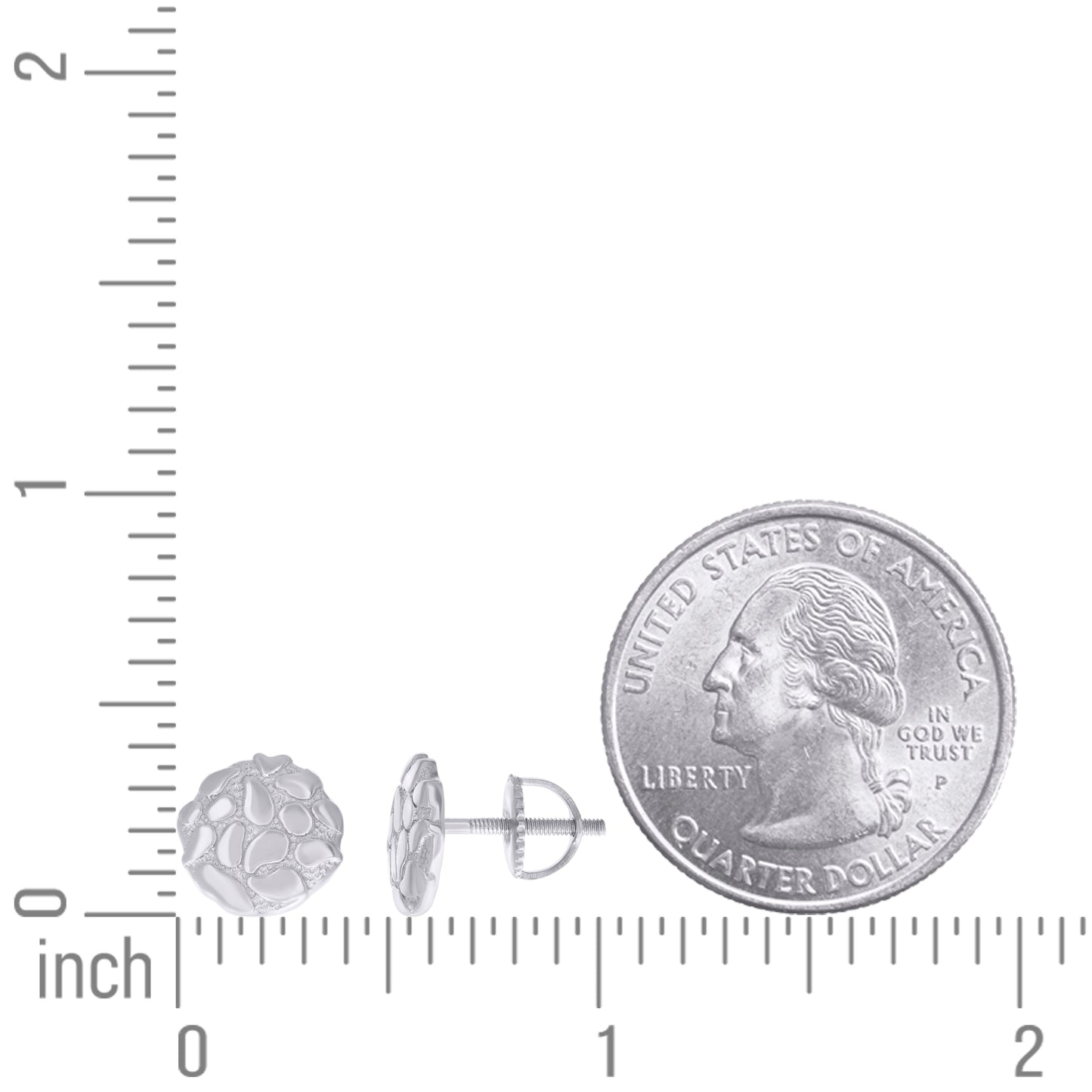 925 Sterling Silver Nugget Earrings