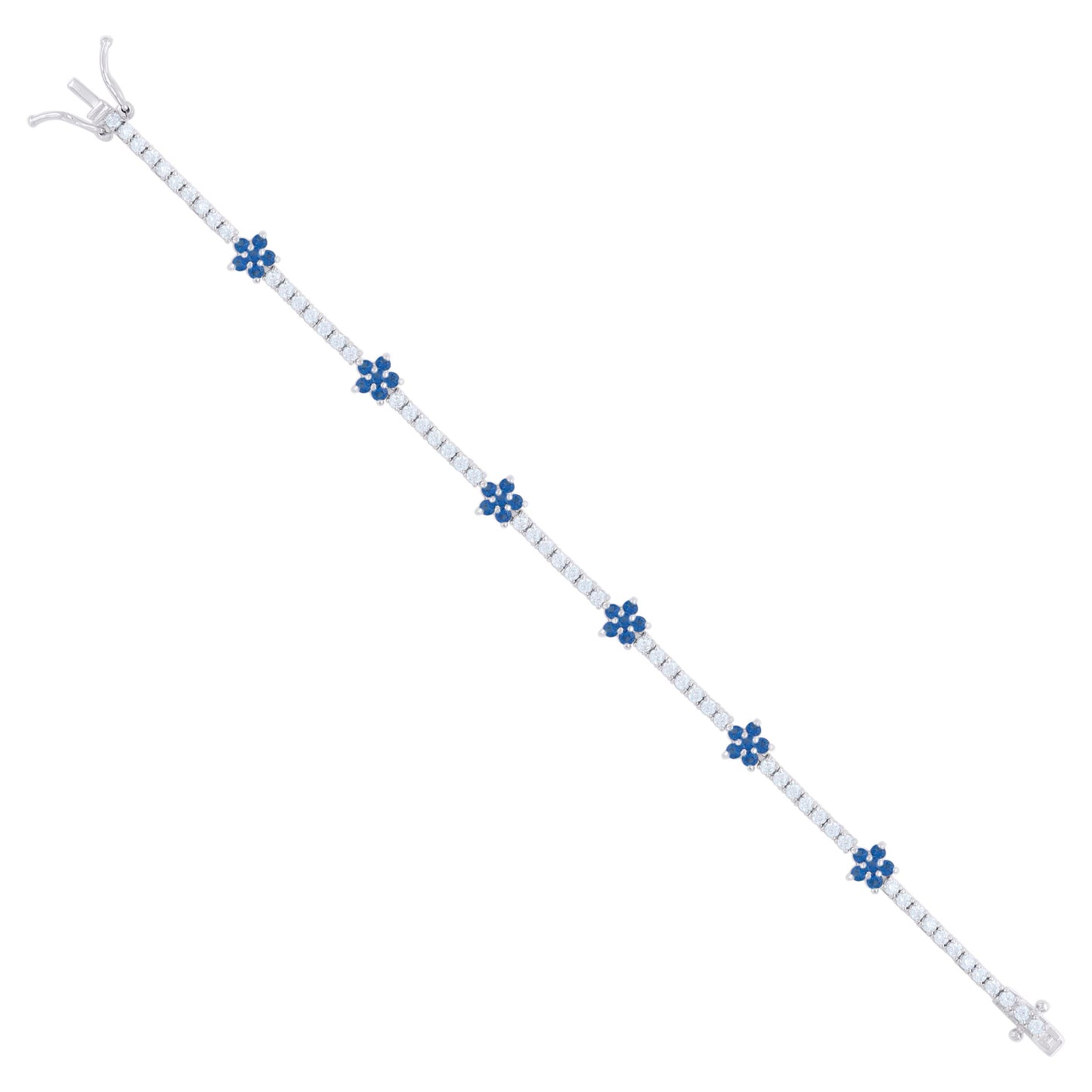 925 Sterling Silver Cz Bracelet 7 Inches
