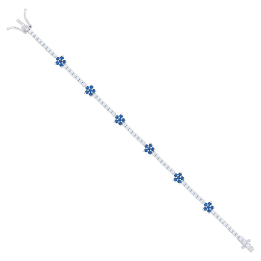 925 Sterling Silver Cz Bracelet 7 Inches