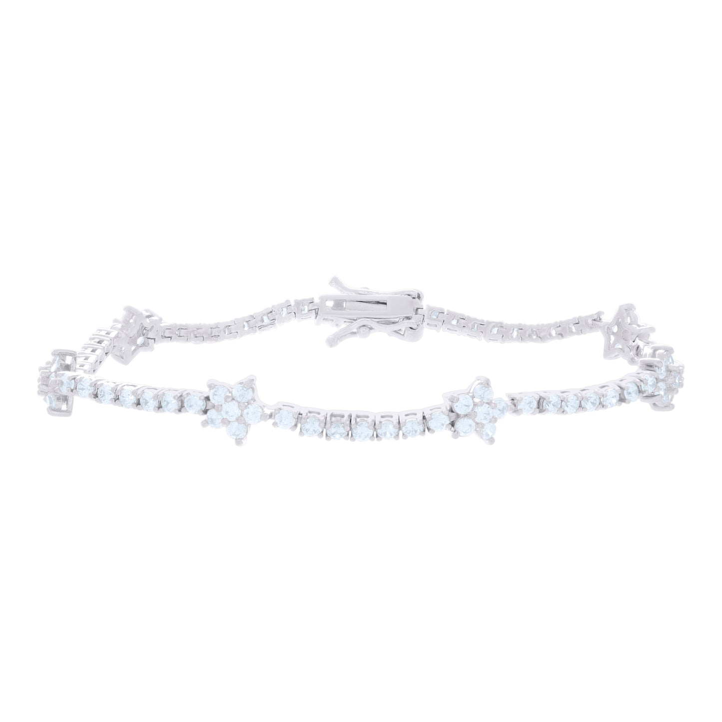 925 Sterling Silver Cz Bracelet 7 Inches