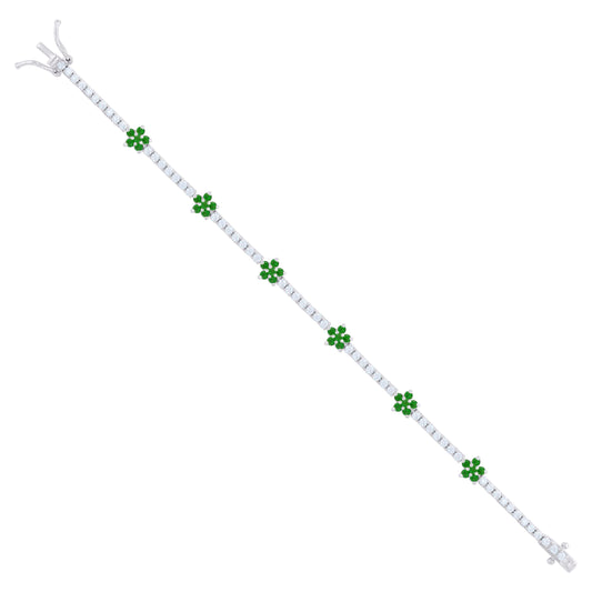 925 Sterling Silver Cz Bracelet 7.25 Inches